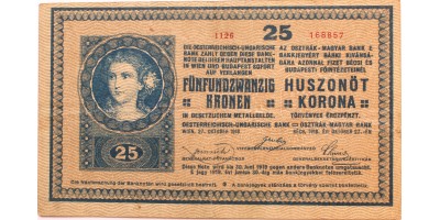 25 korona 1918 2000 alatti sorszám